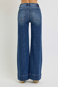 Risen High Rise Wide Leg Denim