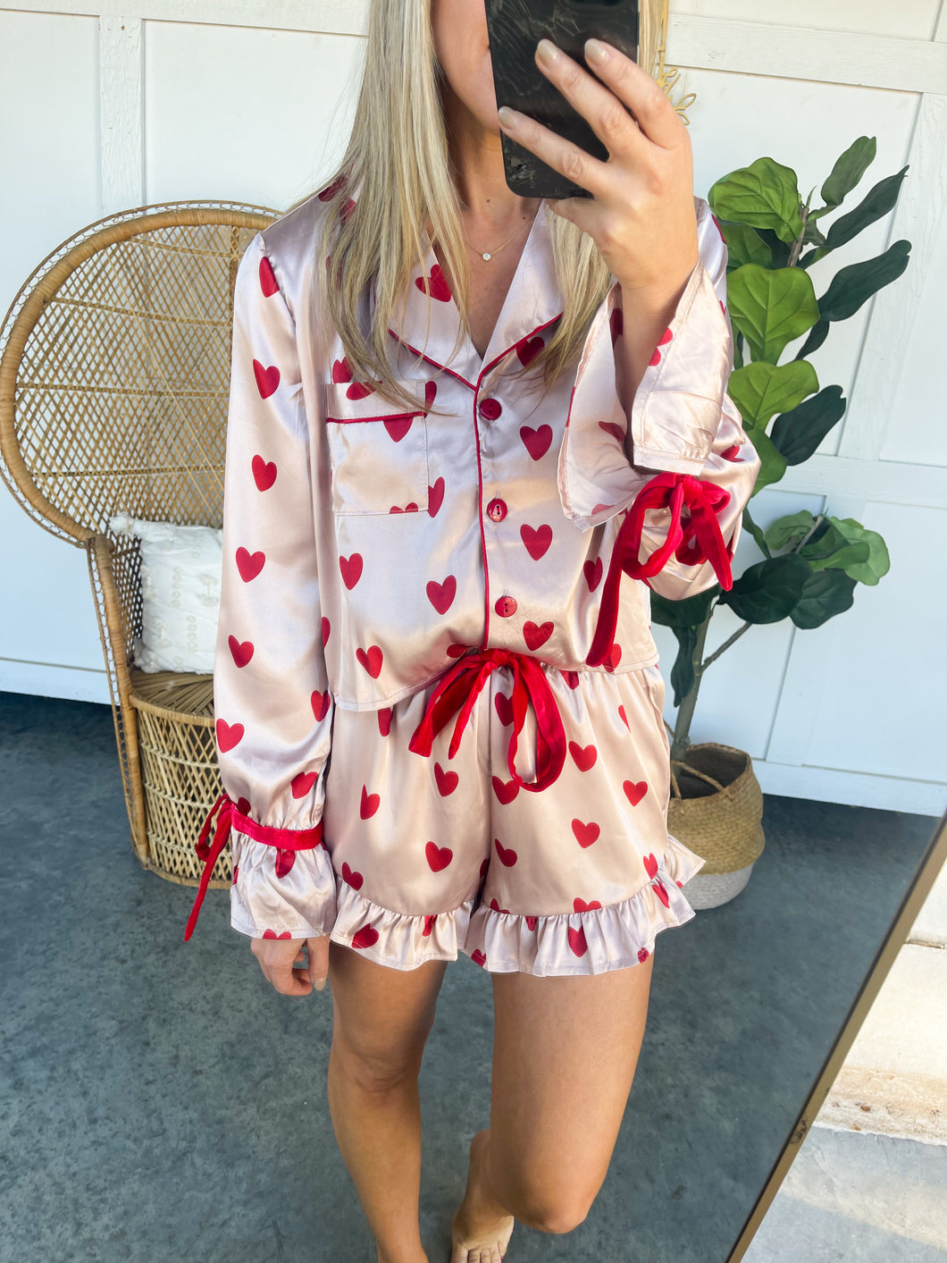 Hearts Short Pajama Set