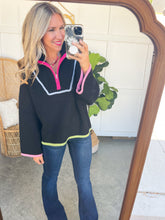 Load image into Gallery viewer, Hassie Contrast Half Zip Sweater