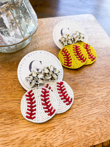 Baseball Softball Felt-back Earrings