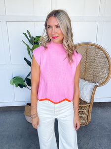 Bubble Gum Pink Cap Sleeve Sweater