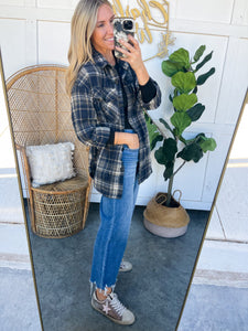 Ashley Navy Plaid Shacket