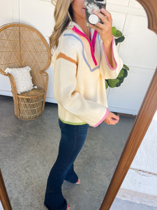 Hassie Contrast Half Zip Sweater