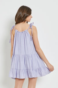 Rope Shoulder Tiered Dress