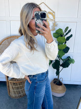 Load image into Gallery viewer, Cream Cropped Pullover