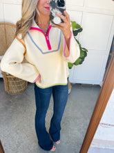 Load image into Gallery viewer, Hassie Contrast Half Zip Sweater