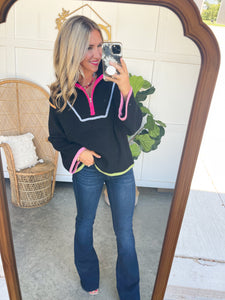 Hassie Contrast Half Zip Sweater