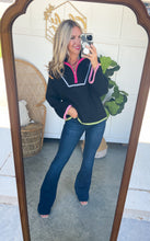 Load image into Gallery viewer, Hassie Contrast Half Zip Sweater