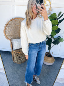 Cream Cropped Pullover