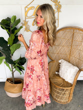 Load image into Gallery viewer, Dusty Apricot Floral Smocked Dress