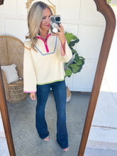 Load image into Gallery viewer, Hassie Contrast Half Zip Sweater