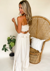 Julian Ivory Maci Halter Dress