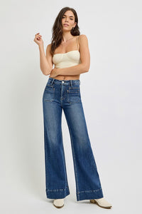 Risen High Rise Wide Leg Denim