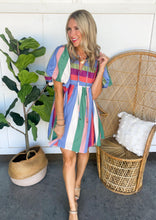 Load image into Gallery viewer, Mable Plum Stripe Dress