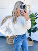 Load image into Gallery viewer, Cream Cropped Pullover