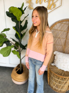 Girls Half Zip Sailor Sweater