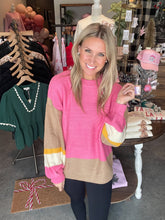 Load image into Gallery viewer, Colorblock Pink Sweater