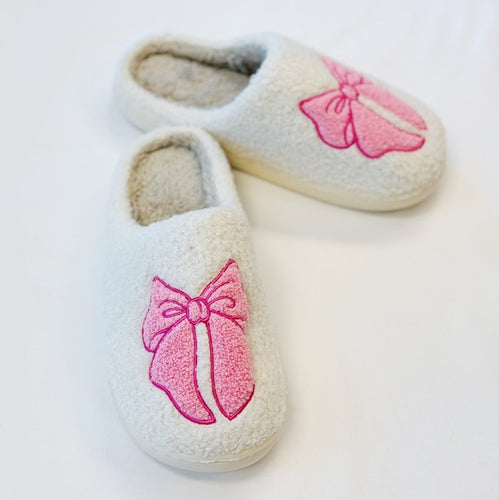 Pink Bow Slippers