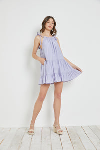 Rope Shoulder Tiered Dress